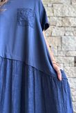 Tasha Damask T Shirt Maxi Dress Navy